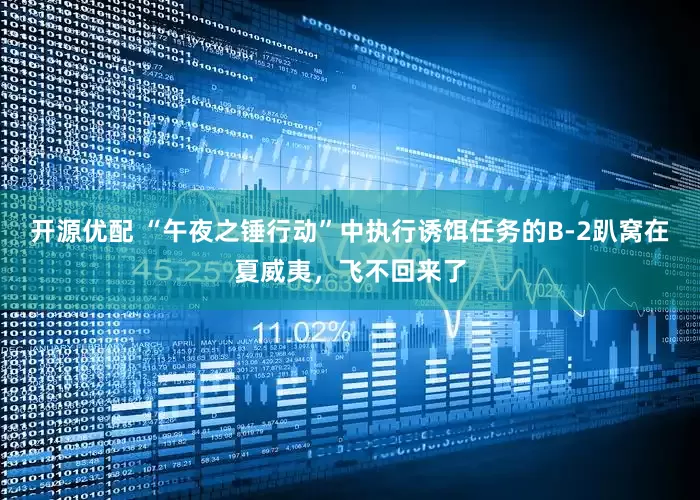 开源优配 “午夜之锤行动”中执行诱饵任务的B-2趴窝在夏威夷，飞不回来了