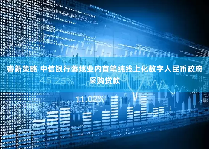 睿新策略 中信银行落地业内首笔纯线上化数字人民币政府采购贷款